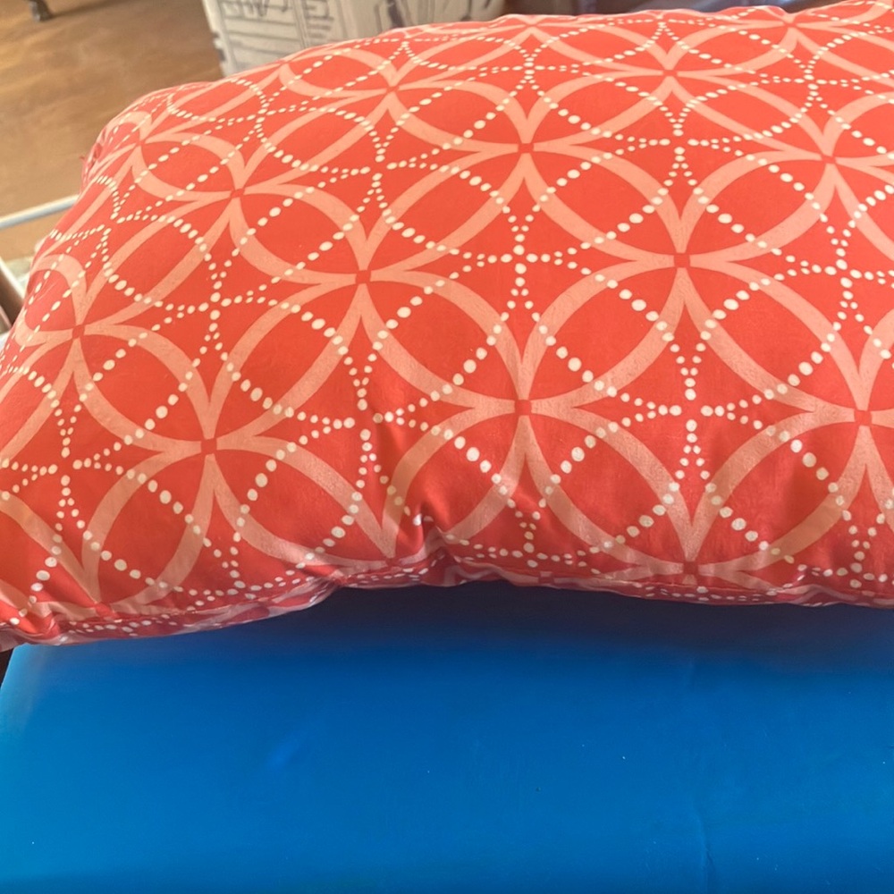 Mainstays Coral and White Decorative Pillow 12 x 16